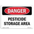 Signmission OSHA Danger Sign, 18" Height, 24" Width, Aluminum, Pesticide Storage Area, Landscape, 1824-L-1971 OS-DS-A-1824-L-1971